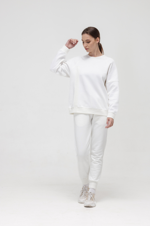 SWEATER WHITE WITH WHITE STRIPE