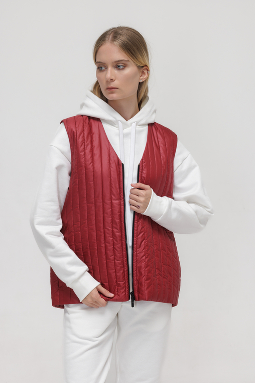 VEST RED QUILTED