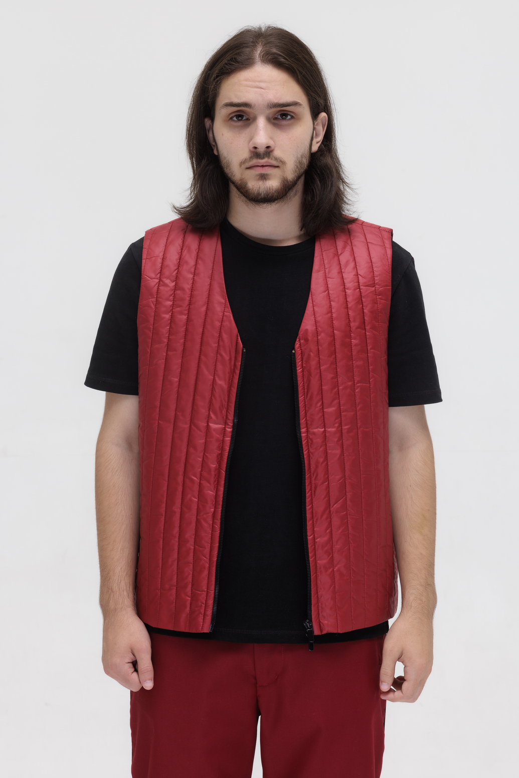 VEST RED QUILTED